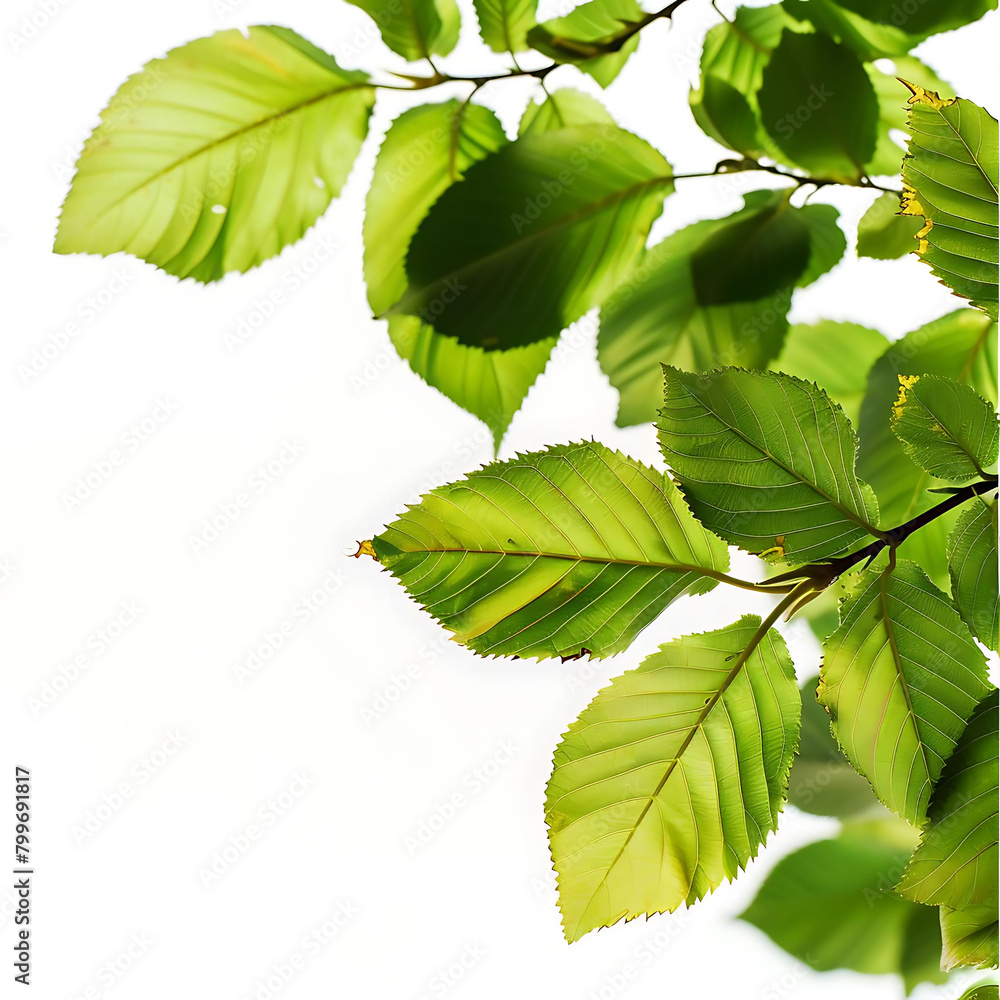 Poster abstract layout of tree leaves on isolated background