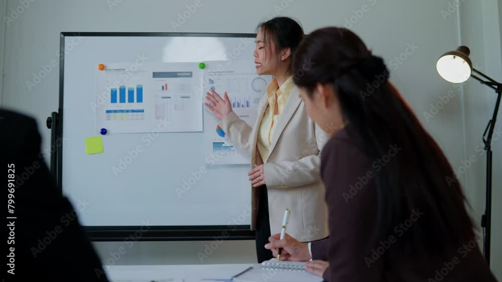 Poster teamwork business group are meeting working and brainstorming about business financial and marketing