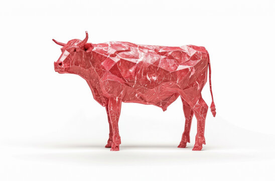 Concept image of raw beef from cow