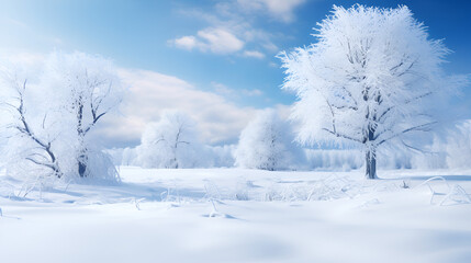 winter landscape with trees cold picturesque peaceful sight background