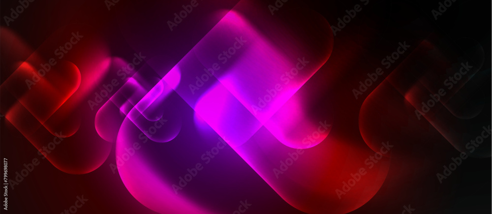 Poster an electric blue and magenta swirl on a black background, resembling automotive lighting. the visual