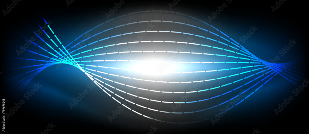 Poster A spherical shape with a glowing light emitting from it, resembling an astronomical object. The electric blue hue creates a stunning visual effect, enhanced by a lens flare