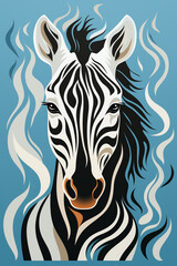zebra painting for wall, for frame, art, creative, unusual, mixed, paints, splashes, colored zebra,