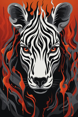 Obraz premium zebra painting for wall, for frame, art, creative, unusual, mixed, paints, splashes, colored zebra,