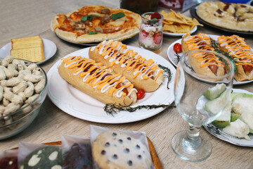 Assortment of Food and Drinks to Party at Home 