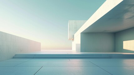Serene Symmetry: Minimalistic Abstract Wallpaper Celebrating Modernist Architecture