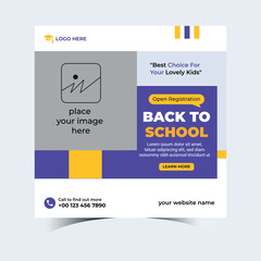 Back to school social media template design