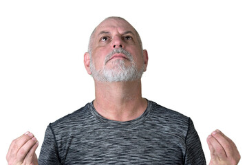 portrait adult man bald white beard face expression happy thoughtful male model gentleman in black...