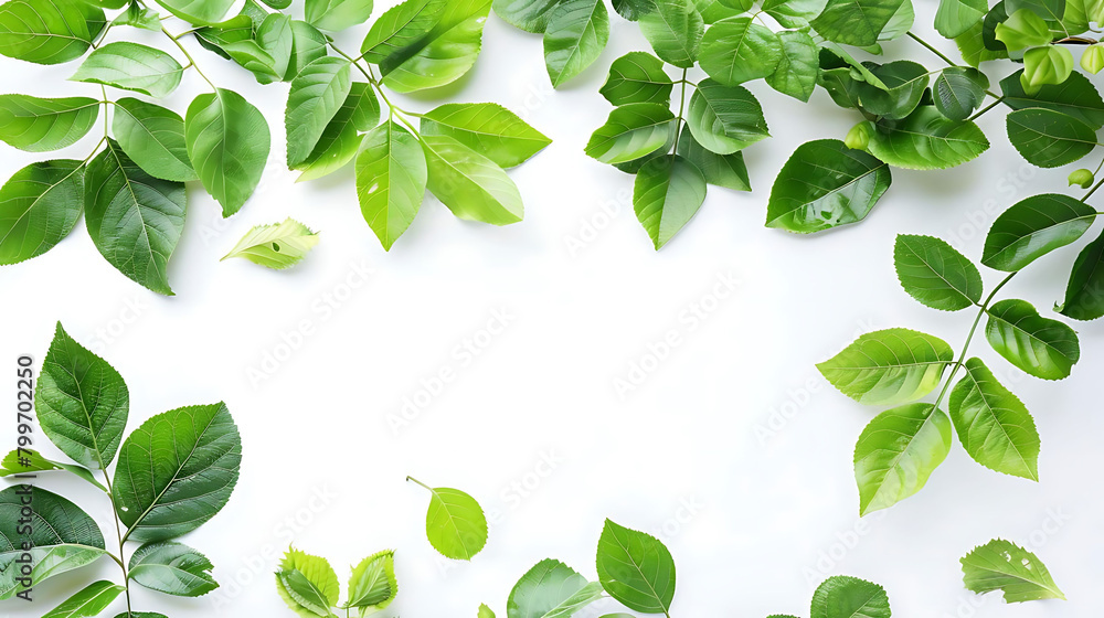 Poster clean and simple arrangement of tree leaves on isolated background