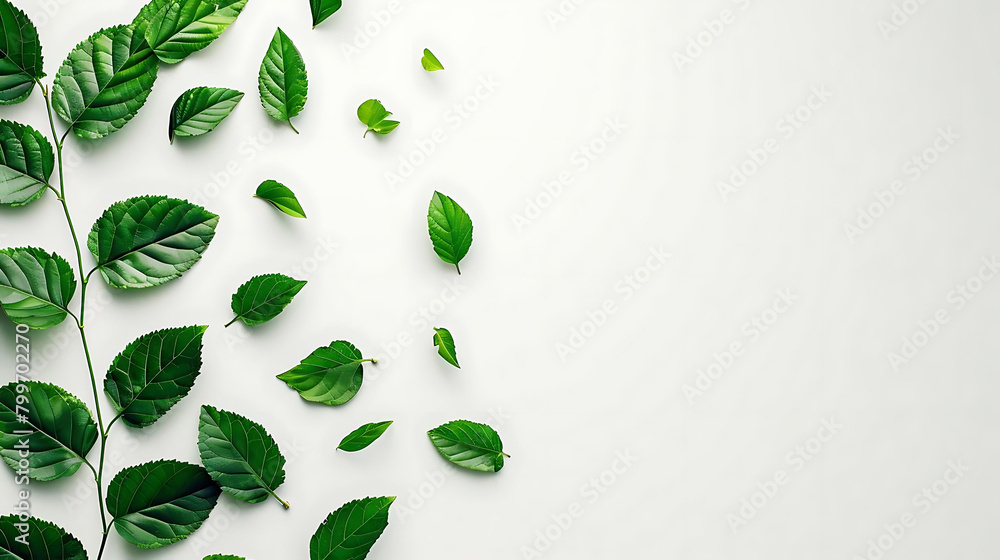 Poster clean and simple arrangement of tree leaves on isolated background