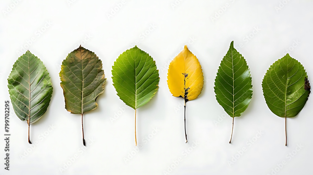 Poster clean and simple arrangement of tree leaves on isolated background