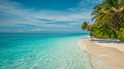 Fototapeta premium summer time holiday background, tropical beach island happy day bright sunshine, tropical fruits. Creative minimal summer idea