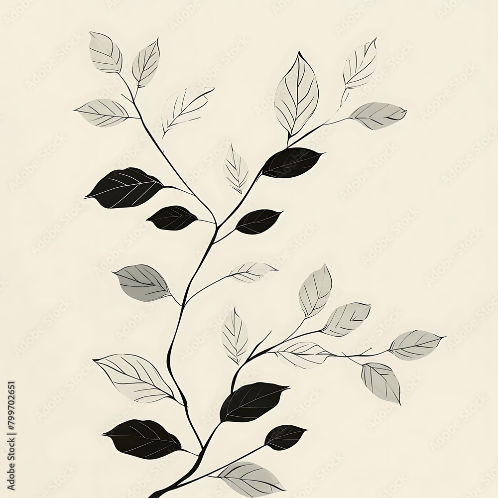 Poster clean and simple design of tree leaves on a isolated background