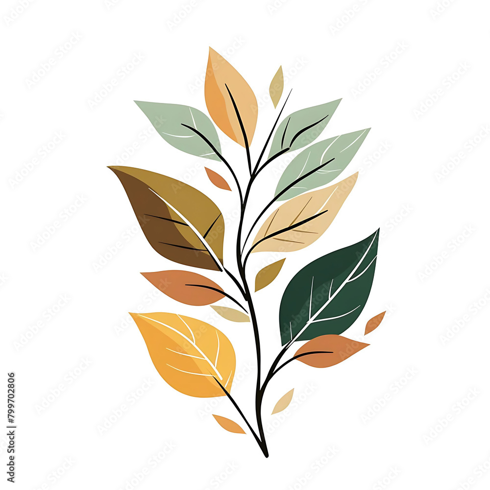 Poster clean and simple design of tree leaves on a isolated background