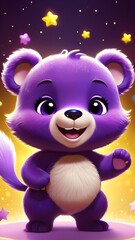 Cute baby bear in beautiful sparkling colourful background wallpaper, Mobile wallpapers of cute teddy bear, baby bear wallpaper, Cute animals