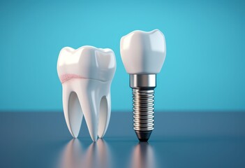Dental implant and natural tooth model