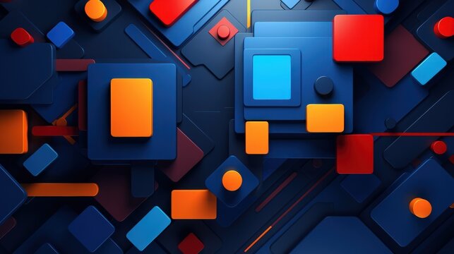 Vibrant Geometric Shapes Composition