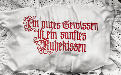 Ein gutes Gewissen ist ein sanftes Ruhekissen