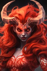 Fototapeta premium Fiery Demonic Creature