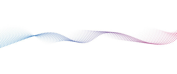 Flowing Dot Wave halftone pattern gradient on transparent background