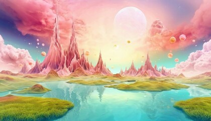 Fototapeta premium Dreamscape Surrealism: Background with Surreal Elements in a Dreamy Landscape