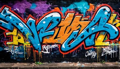 Street art-inspired background with graffiti-like elements and urban motifs.