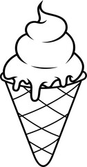 Illustration of a ice cream. Design element for logo, sign, emblem. Vector illustration