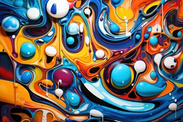 Vibrant Abstract Fluid Art Composition