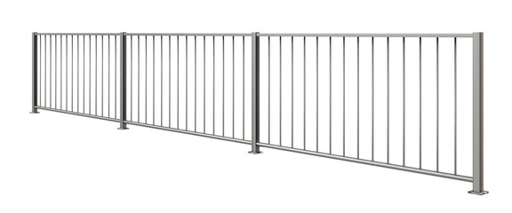 Seamless Design Integration:  3D illustration showcases a sleek metal handrail (isolated background). Integrate it seamlessly into your architectural visuals to highlight modern, secure support