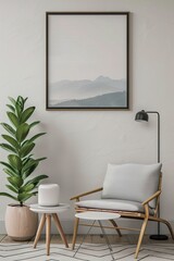 Scandinavian Minimalism: Blank White Canvases in Clean Interior