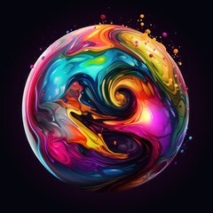 Vibrant Swirling Sphere of Color
