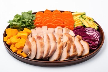 Assorted Healthy Vegetables and Sliced Chicken Breast