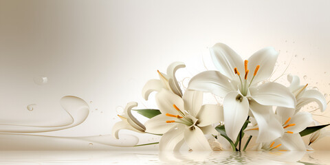 Obraz na płótnie Canvas Elegant Flower Background with Copy Space freshness natural on white background 