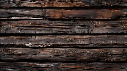 Dark wood background brown color close up of wall made of wooden planks