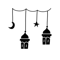 lantern decoration and islamic ornament