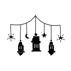 lantern decoration and islamic ornament