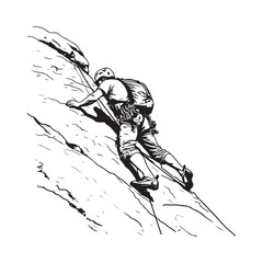 Climbing Vectors & Illustrations on white background