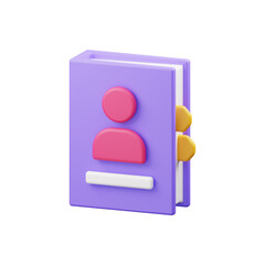 Purple, Yellow 3D illustration Icons Set.