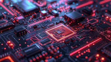 Fotobehang a close up of a circuit board  © jiraphat