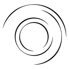 Grunge halftone dots in Circle Form . Spiral Vector Illustration .Textured round Logo . Design element . Abstract Geometric circular shapes .Rotating grunge radial line. Concentric circles
