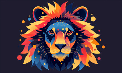 abstract illustration of a cheetah in childish style, logo for t-shirt print
