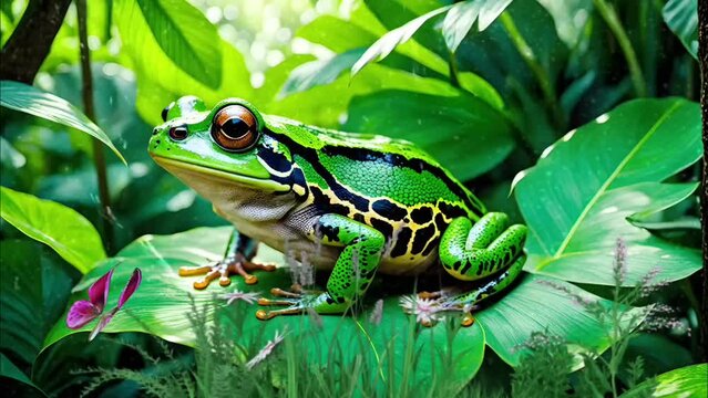frog in tropical forest