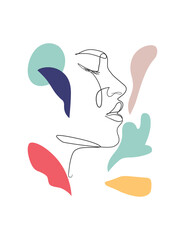 Fashion girl face. Print artwork design.