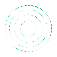 Halftone logo set Y2K style. Circular dotted logo. Garment fabric design.Halftone circle dots texture. Vector design element for various purposes.