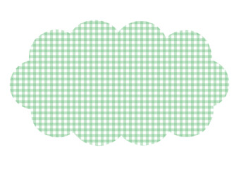パステルカラー　雲形　ふきだし　チェック　水彩風