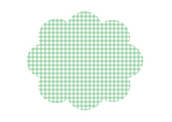 パステルカラー　雲形　ふきだし　チェック　水彩風