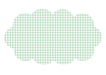 パステルカラー　雲形　ふきだし　チェック　水彩風