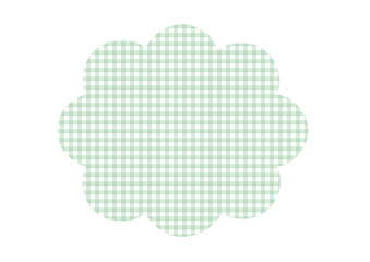 パステルカラー　雲形　ふきだし　チェック　水彩風