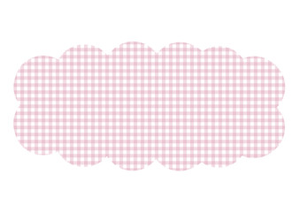 パステルカラー　雲形　ふきだし　チェック　水彩風