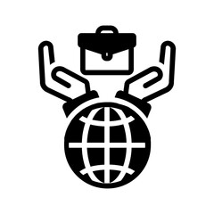 Vector solid black icon for Business owner